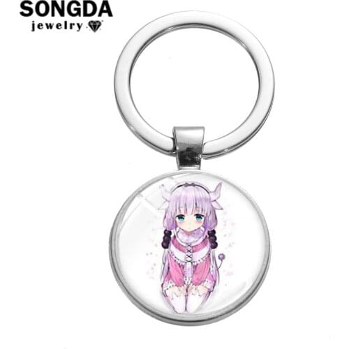 SONGDA Cute Tohru KannaKamui Key Ring Miss Kobayashis Dragon Anime Collection Keychain Cosplay Bag Charm Keyring Otaku Chaveiro