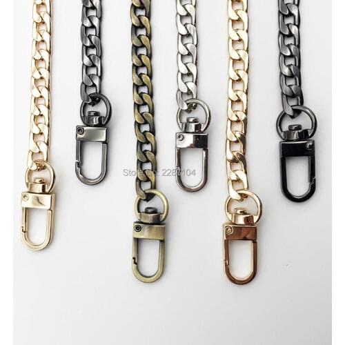 DIY 60cm Brand new Metal Handbag Purse Chain Leather Bag Strap Handle Shoulder Replacement Repair with Double Clasp Snap Clip