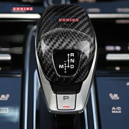 For Porsche Cayenne Panamera Macan CarbonFiber GearShift Decoration Cover Car Interior Shift lever Modification Fit Porsche14-20