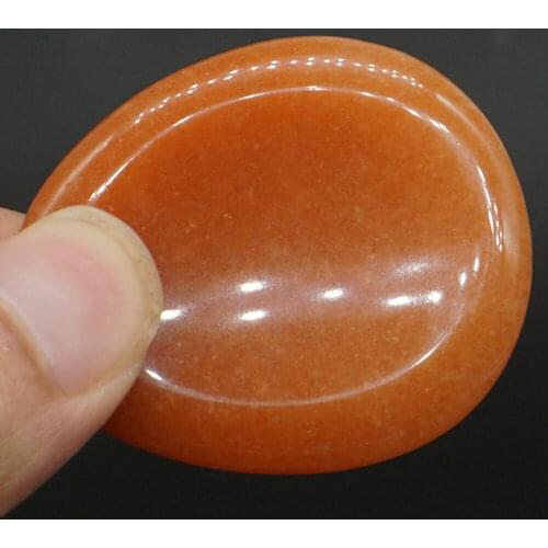 Thumb Worry Stone Natural Gemstone Red Aventurine Crystal Healing Reiki Massage Meditation Pocket PalmStone
