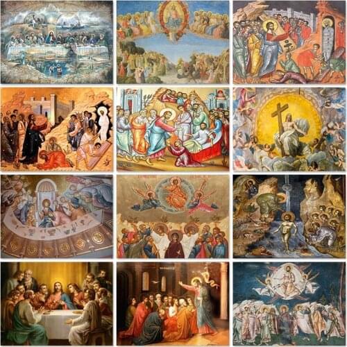 Full Square/Round 5D Diy Diamond Painting Last Supper Of Jesus Diamond Embroidery Religious Icon Landscape Mosaic Art Home Decor