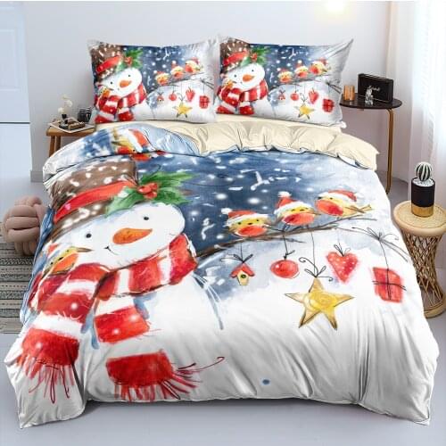 3D Duvet Cover Set Christmas Quilt Covers Pillowcase Bedding Sets King Bed Linens Home Textiles
