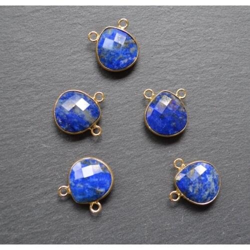 Lazunrite facted Water drop shape connector pendants for jewelry