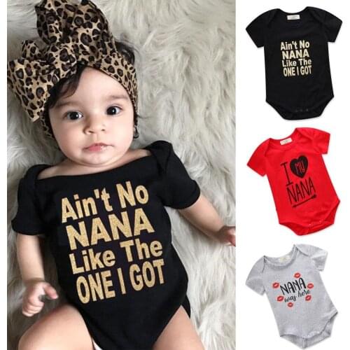 0-18M Baby Boy Baby Girl Summer Clothes Newborn Infant Baby Boy Girl Leter Romper Cotton Jumpsuit Clothes