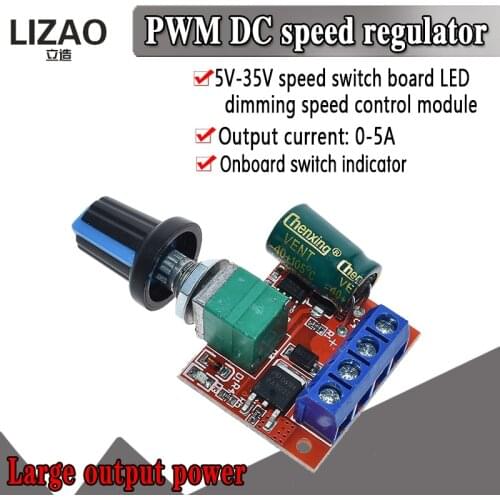 Mini 5A 90W PWM 12V DC Motor Speed Controller Module DC-DC 4.5V-35V Adjustable Speed Regulator Control Governor Switch 24V