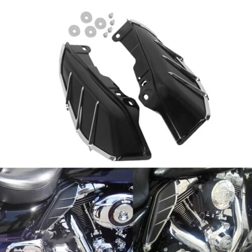 Motorcycle Black/Chrome Mid-Frame Air Deflectors For Harley Touring Electra Glide Road King Tri Glide Street Glide 2009-2016 15