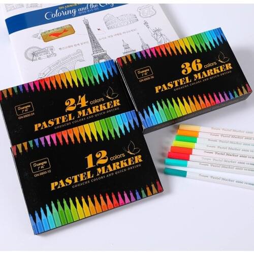 New Guangna 6800 Acrylic Pastel Paint Marker Pen 36 Color for DIY Photo Craft Projects Album Graffiti 12 24 Color Set Quick Dry