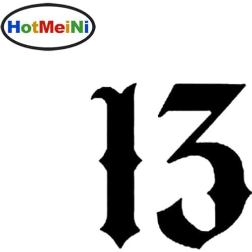 HotMeiNi 13cm Lucky Number 13 Vinyl Car Window Decal Motorcycle Tattoo Skateboar Car Sticker Decor Black/Sliver