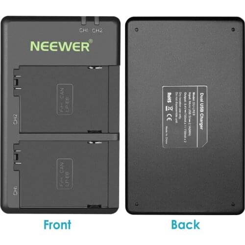 Neewer LP-E8 Dual Slot Battery Charger Set 1140mAh Compatible with Canon EOS Rebel T2i, T3i, T4i, T5i, 550D, 600D