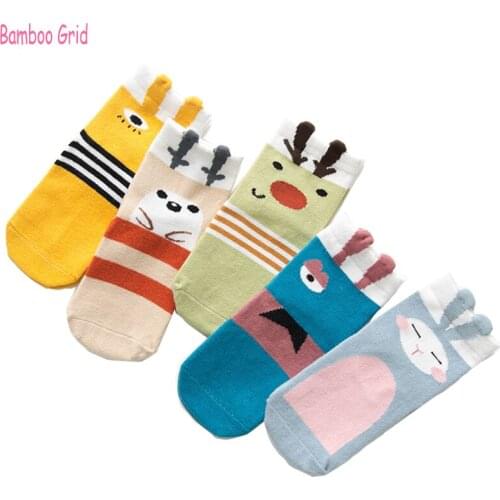 2018 Autumn New Kids Socks Cotton Fashion Stereo Rabbit Striped Animal Cute Children Socks 1-12 Year Baby Boys Girls Socks