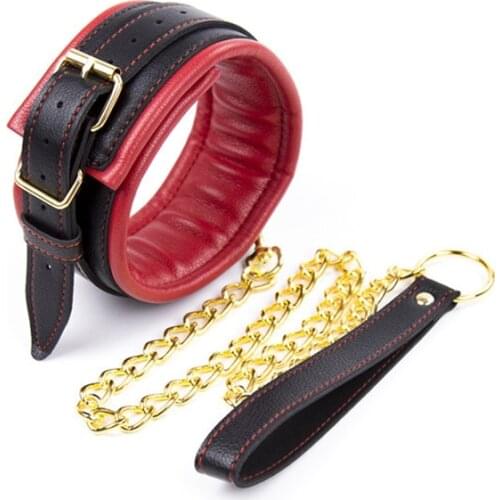 PU Leather Bondage Collar with Leash Puppy Play Fetish Dog Slave Neck Bondage BDSM Collar Adult Sex Toys for Women Men Gay