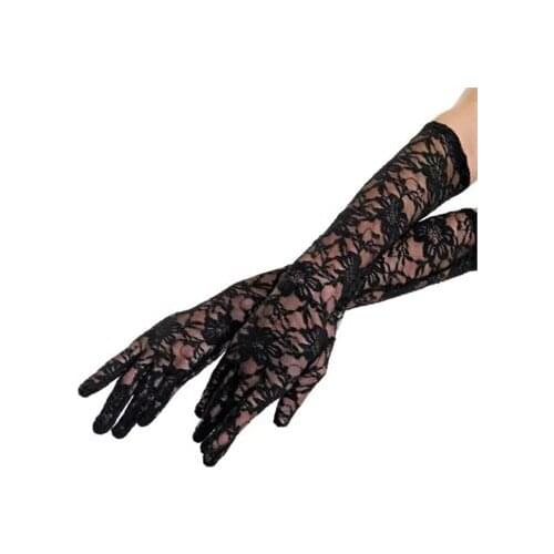 Black Color Medium Size Ruched Gloves 442126750