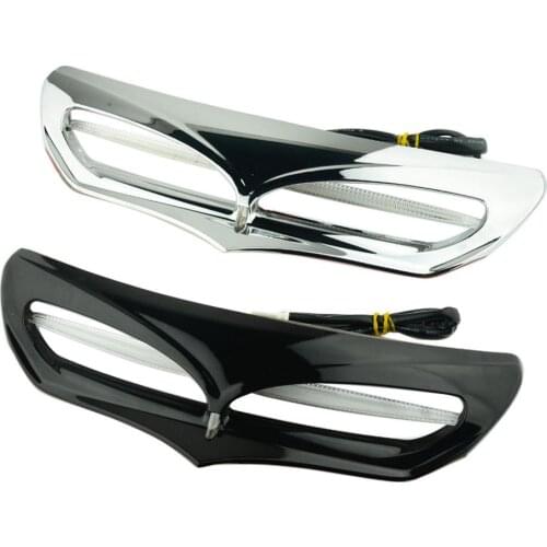 Motorcycle Front Batwing Fairing Vent Trim with LED Accent Lights Cover For Harley Glide FLHX/FLHXS 2014-2017