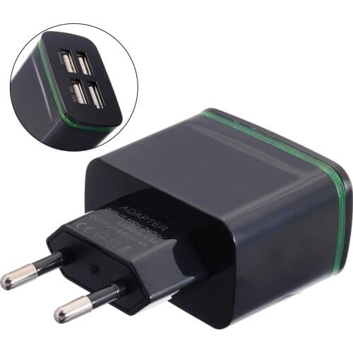 Protable Quick Charge USB Chargering Adapter 5V 4A Power Plug EU Plug Travel Wall Phone Charger 4 Port Wall Travel Adapters
