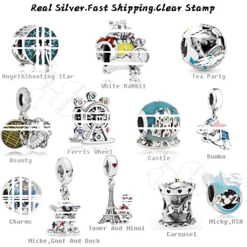 Real 925 Sterling Silver Charms Castle Beads Towel Dangles Fits Pdora Bracelets Necklaces Bangles Women Jewelry DIY Making
