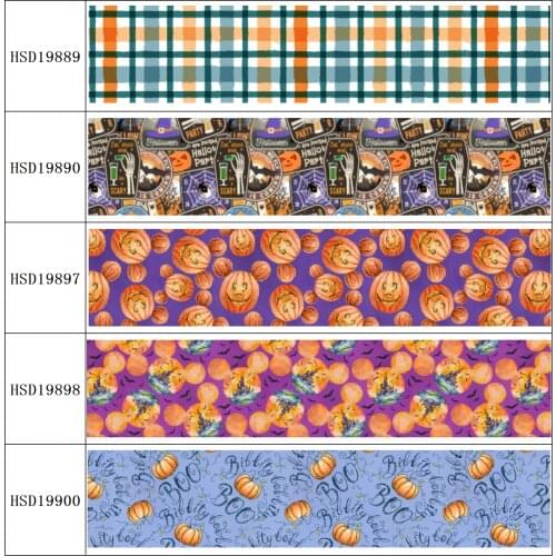 22MM 25MM 38MM 50MM 75mm Printed Pattern Halloween on Grosgrain Ribbon for diy ribbon