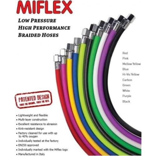 Miflex Scuba XTREME Low Pressure LP Hoses Backup Regulator Braided Hose Breath 56CM 60CM 100CM 150CM 200CM