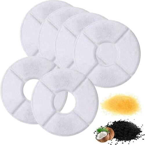 6Pcs Pet Box Replacement Filthers Activated Carbon Filter For Pet Cat And Dog Fountain Water Flow Drinking Dispenser Automatic