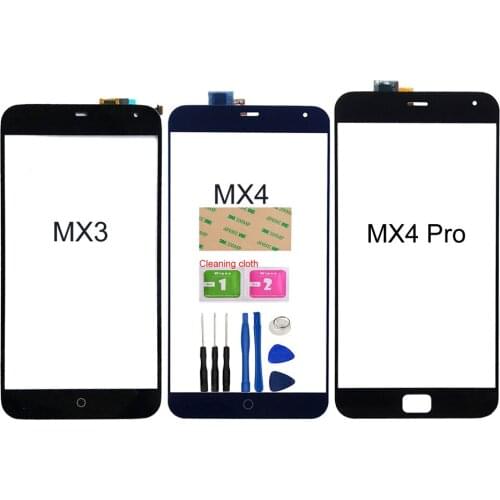 Touch Screen Glass For Meilan MX4 MX3 Touch Screen Digitizer Panel Assembly Lens Sensor Tools 3M Glue Adhesive