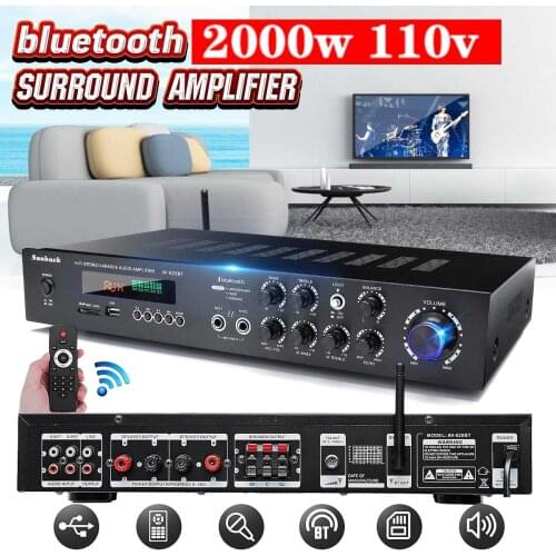 Sunbuck 5CH Bluetooth Amplifier HIFI AV Power Audio Processor HiFi Stereo Bluetooth Surround Sound Digital Powerful Home Karaoke