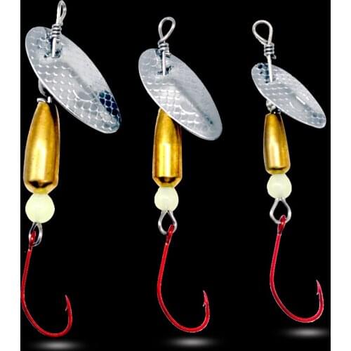 WALK FISH 2Pcs Spinner Bait 2.2g 3.8g 5.8g Artificial Bait Metal Single Hooks Rotation Spoon Sequins Fishing Lures Carp Fishing