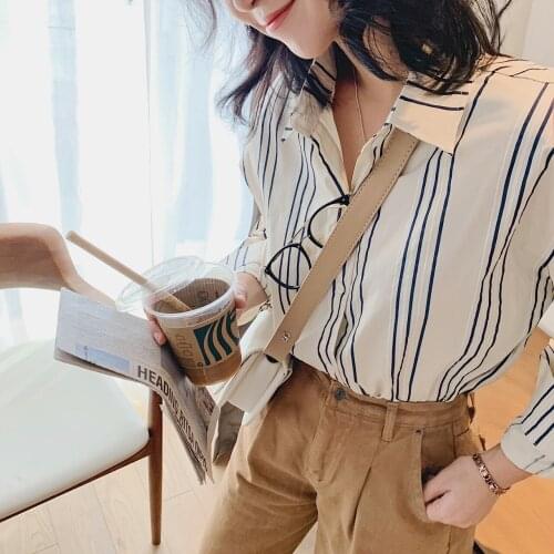 2021 Women Plaid Stripe Collar Blouse Shirts Top Tunics Clothes Female Cardigan Long Sleeve Fashion Beige Spring Office Suit Za