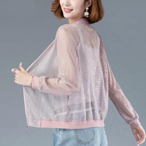 Women 2020 Summer Beach UV Jacket Female Long Sleeve Sun Protection Clothing Ladies Perspective Loose Sunscreen Casual Top G278