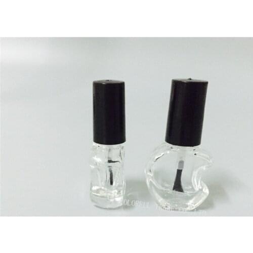 10pcs/lot 5ml High Quality Apple Shape Nail Polished Bottles In Refillable Transparent Glass bottles With Black Brush Cap