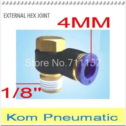 10pcs/lot Pneumatic APH PH 4-01 Hexagon Male Air Fitting 4mm - 1/8" 1/8 Inch Push In Tube Pipe Hose Joint Quick Connector Elbow