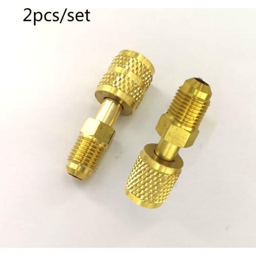 2PCS Adapter M 5/16 X F 1/4 SAE Air Conditioning Systems R32 R410a Refrigerant Air Conditioning Filling