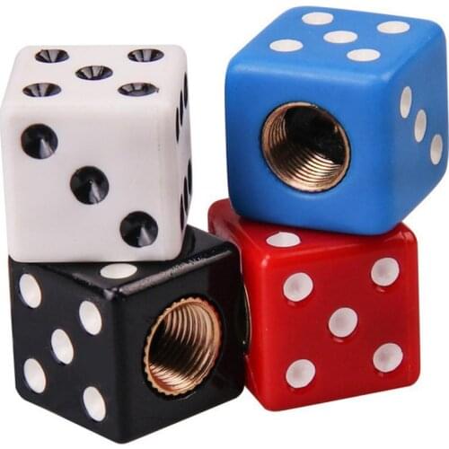 2Pcs Dice Tire Air Valve Stem Caps 7Colors Universal Tire Cap Quality Polymer ABS Valve Cover Multi Bicycle Tire Valve Caps