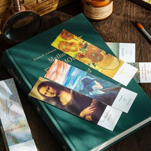30 pcs Paper Bookmarks Stationery bookmark School supplies Van Gogh study Books mark