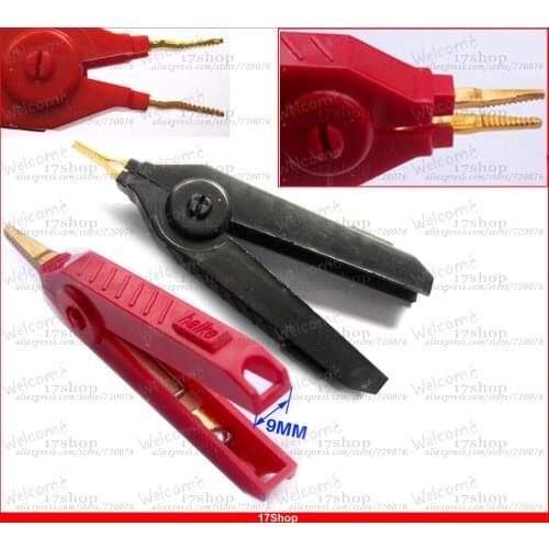 4 pcs Alligator Kelvin Clip Copper Gold Plated ALLIGATOR CLIP Test Clamp R&B