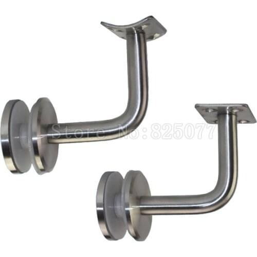 8PCS 90Degree Brushed 60*60mm Stainless Steel Handrail Brackets 8-16MM Glass Mounted Hand Rail Bracket JF1528