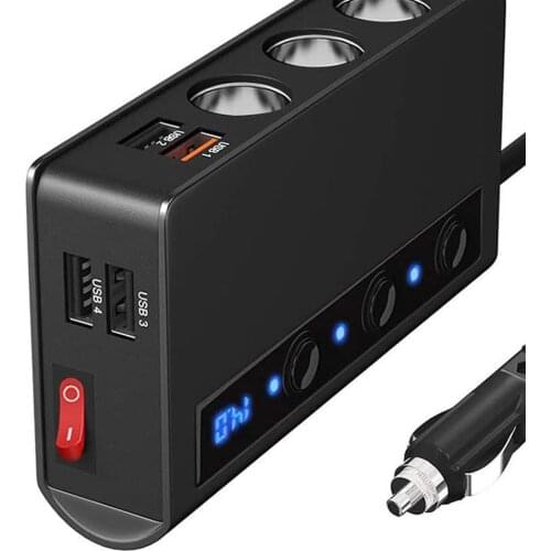 Quick Charge 3.0 Auto Cigarette Lighter Adapter 12V/24V 180W for GPS Dashcam