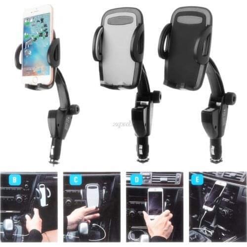 3 in 1 Car Holder Cigarette Lighter Phone Charger Dual USB Charging Adjustable 180 Degree Rotation Angle MP5 GPS Cradle Whosale