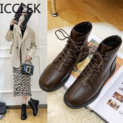 Boot Ladies Platform Shoes Fall 2020 New Black Handsome Stylish Womens Combat Boots Botas Mujer Stylish Womens Boots