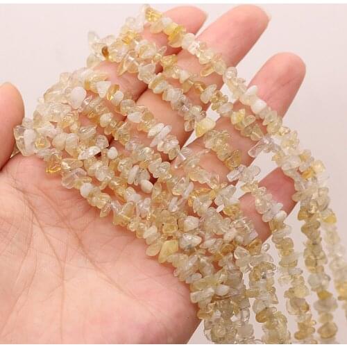 Natural Stone Beads Irregular Gravel Citrine Isolation Bead For Jewelry Making DIY Necklace Bracelet Accessory