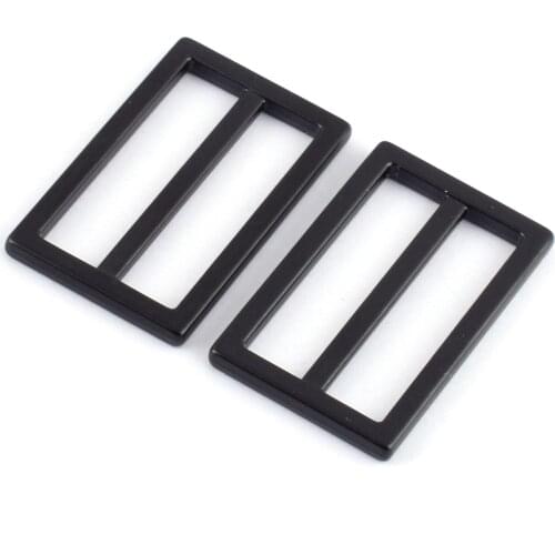 Black Adjuster buckle Center Slide Buckle suspender Bar Buckle 4pcs 38mm adjustable slide buckle slide adjusters Movable Center