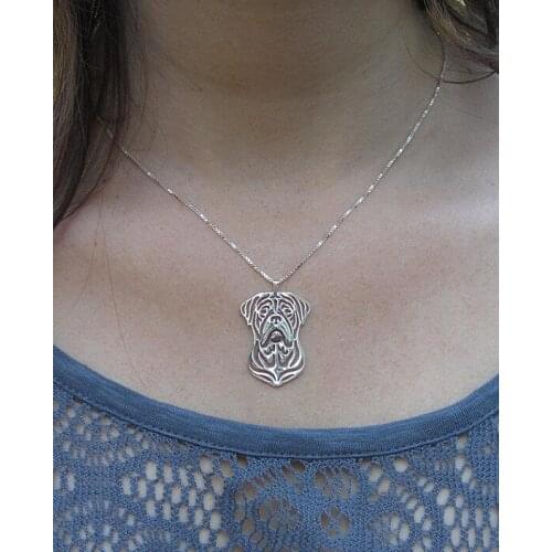 HOT Sale Hollow Pet Dogue de Bordeaux pendant Necklace best gift for women high quality