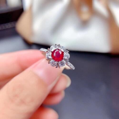 New Arrival Real and Natural Ruby Natural And Real Ruby Ring Woman Ring 925 Sliver Ring