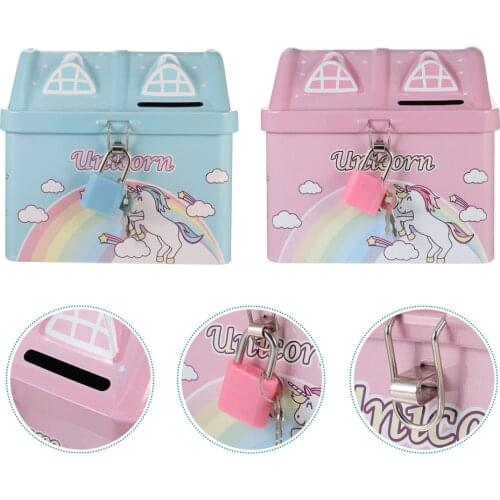 1Pc Unicorn Coin Bank Adorable Cartoon House Lovely Money Box Saving Pot for Kids Birthday Gift Christmas Party Accessories