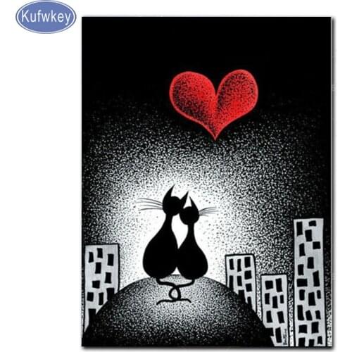 Cat love diamond painting christmas diamond Embroidery Full Square Resin Drill,Diamond Mosaic Picture of painting rhinestones