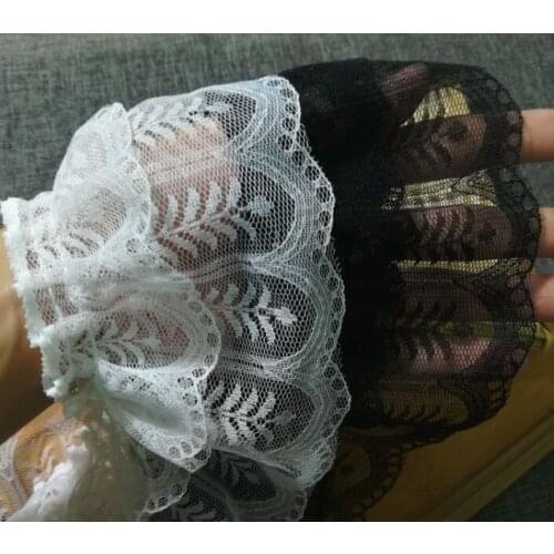 1Yards High Quality Lace Fabric 9cm white Tulle Embroidery Guipure Lace Fabric Ribbons For Sewing Wedding Dress Crafts Lace K22