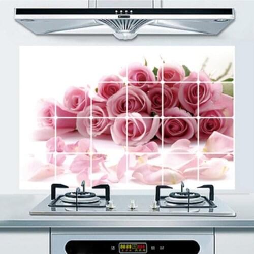 PVC Kitchen Wall Sticker Waterproof Oil Pollution Prevention Anti Temperature High Resistant Lecythus Sticker 75*45cm Decor G4V1