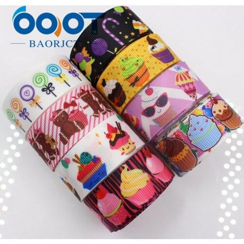 OOOT BAORJCT 175045 22mm 10yard candy Ribbons Thermal transfer Printed grosgrain Wedding Accessories DIY handmade material