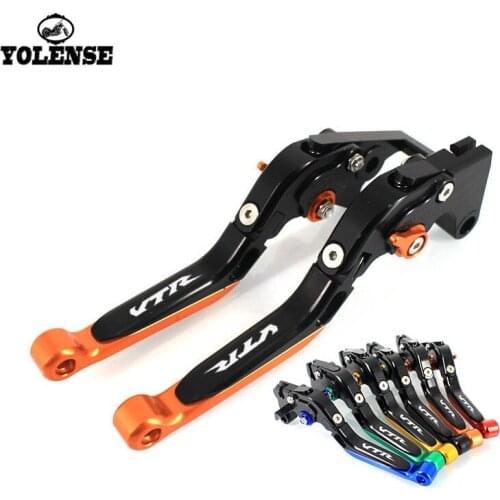 LOGO VTR For HONDA VTR1000F / FIRESTORM 1998-2005 Motorcycle Accessories Folding Extendable Brake Clutch Levers
