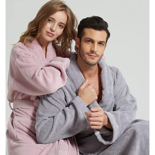 100% Cotton Terry Toweling Bathrobe Unisex Robes SPA Hotel Bath Robe Women Sleepwear Home Clothes Shawl Collar Dressing Gown