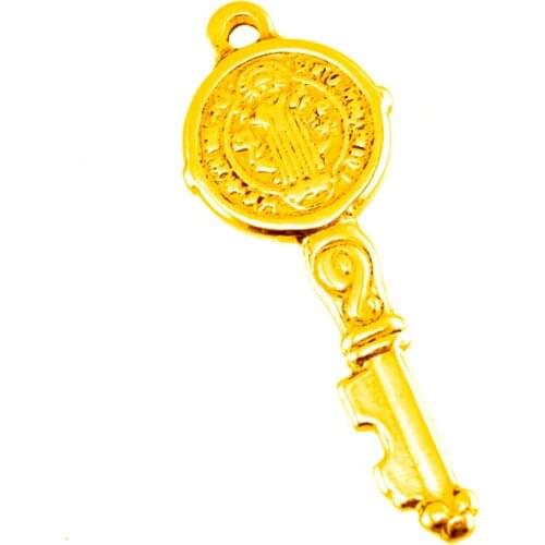 San Benito The father small charms Saint Benedict medal Key Nursia Exorcism stainless steel tags 30pcs