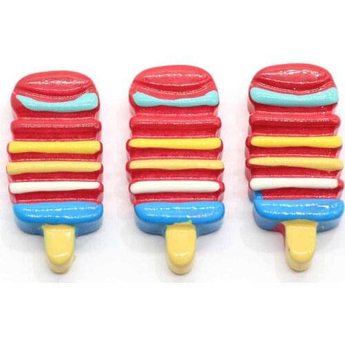 Sweet Rainbow Ice-Cream Miniature Play Foods Resin Cabochon Flat Back Scrapbooking For Phone Embellishments Diy Accesso